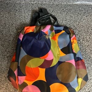 Poaba Multicolor Circle-Print Backpack Anti-Theft Bag Waterproof
